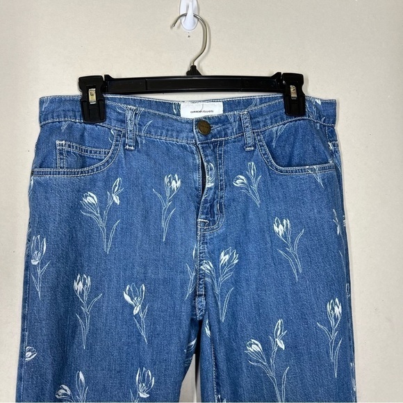 Current/Elliott The Fling Floral Straight Leg Jean Size 26 - Picture 5 of 8
